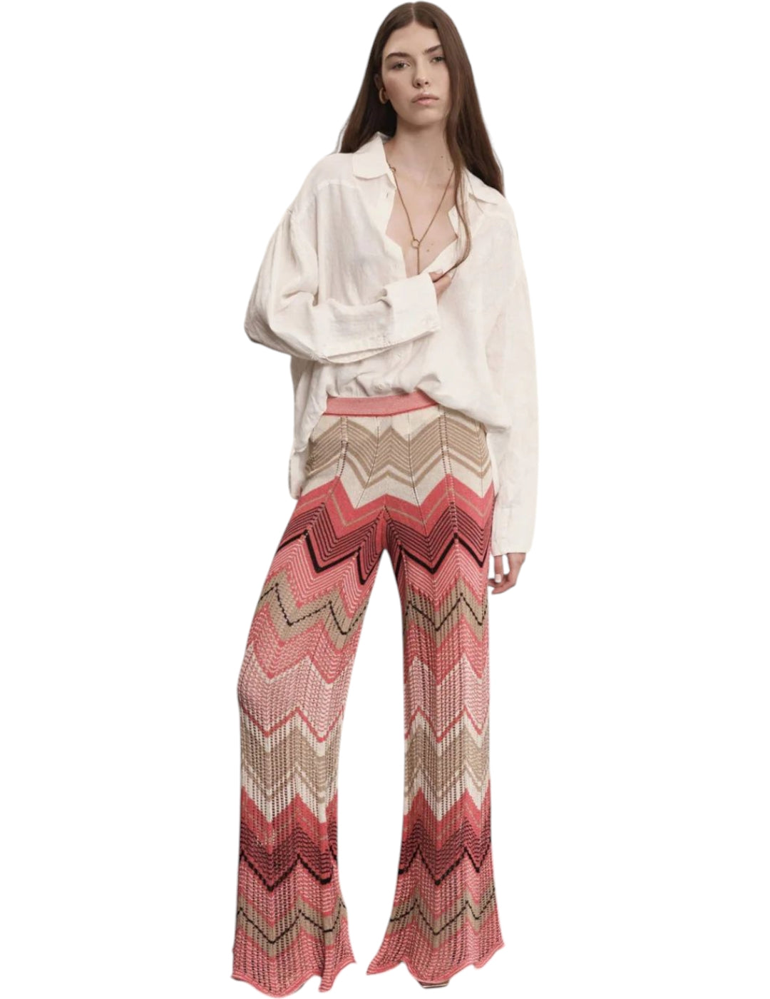 Pantalón PTKD09054-ROSA Lurex